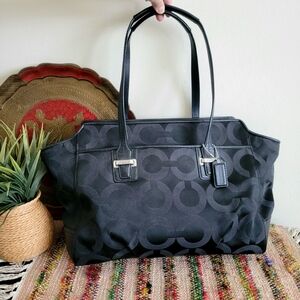 Coach Black Signature Taylor Op Art Tote Bag
